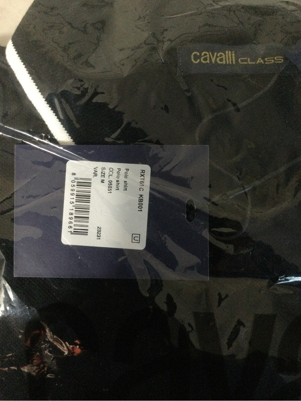 Cavalli Class Black Polo Shirt